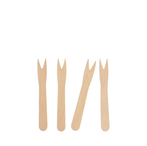50 Pommes-Frites-Gabeln, Holz "pure" 8,5 cm