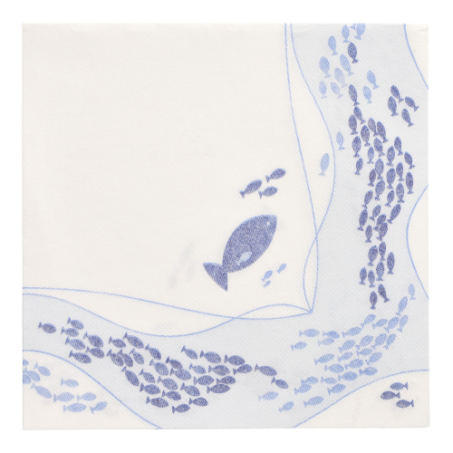 50 Servietten "ROYAL Collection" 1/4-Falz 40 cm x 40 cm "Fish"