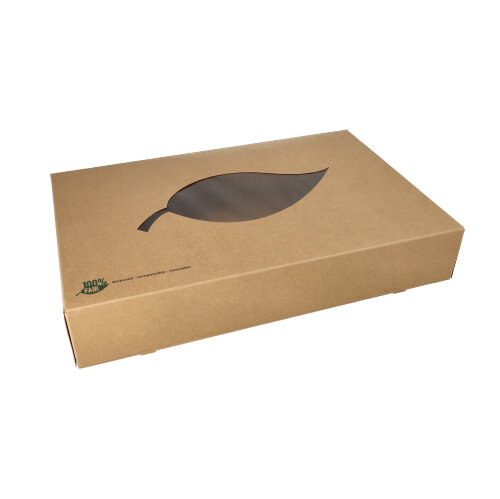 10 Transport- und Catering-Kartons, Pappe "pure" 8 cm x 46,4 cm x 31,3 cm braun "100% Fair"