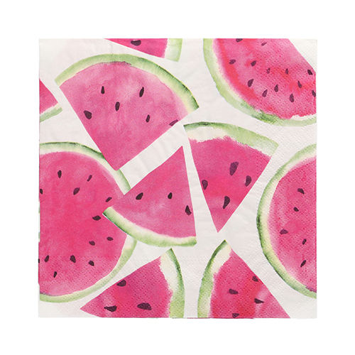 20 Servietten, 3-lagig 1/4-Falz 33 cm x 33 cm "Watermelon"