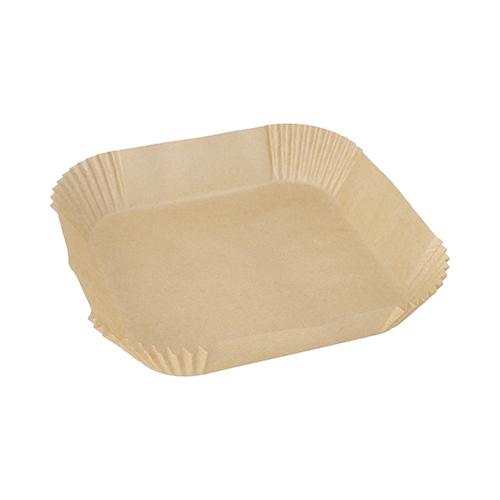 100 Backpapiere 20 cm x 20 cm x 4,5 cm braun für Heißluftfritteusen
