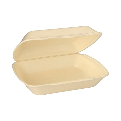 100 Menüboxen mit Klappdeckel, XPS ungeteilt 7,5 cm x 24,3 cm x 20,8 cm creme