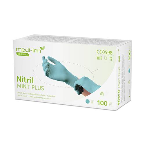 100 "Medi-Inn Classic" Handschuhe, Nitril puderfrei mint "Mint Plus" Größe: M