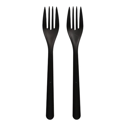 50 "Circulware" Mehrweg-Gabeln PP-MF 18,5 cm schwarz extra stabil