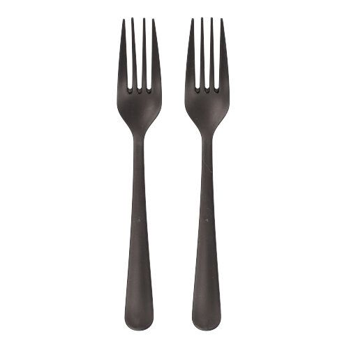 10 "Circulware" Mehrweg-Gabeln PP-MF 19 cm schwarz "Gaia" extra stabil