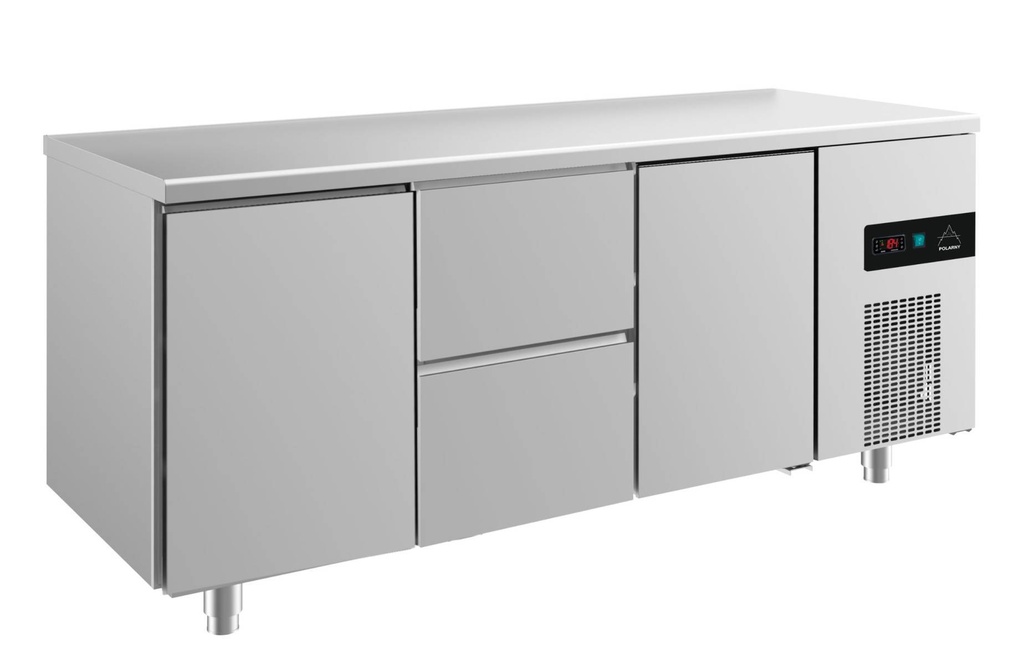 Kühltisch -2 bis +8°C 1865x700x850mm mit 2x Türen und 1x zwei Schubladen
