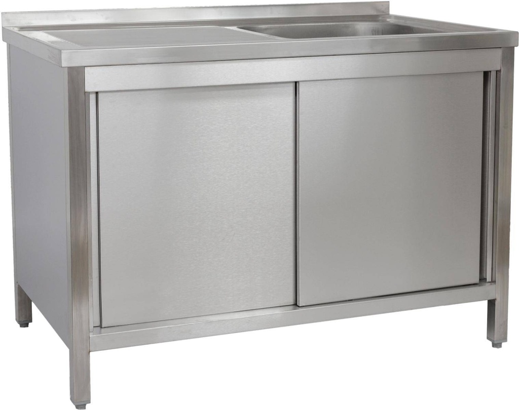 Spülschrank 1200 x 600 x 850 mm 1 Becken rechts, mit Grundboden      600 mm Tiefe