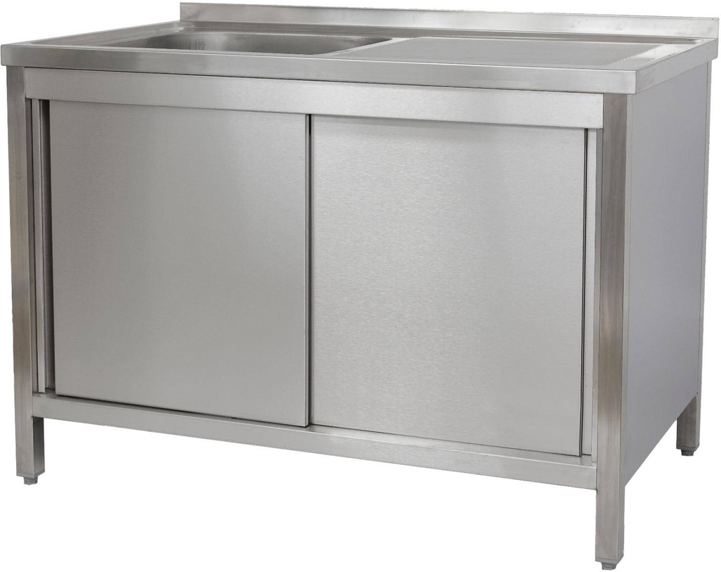 Spülschrank 1200 x 700 x 850 mm 1 Becken links, mit Grundboden      700 mm Tiefe