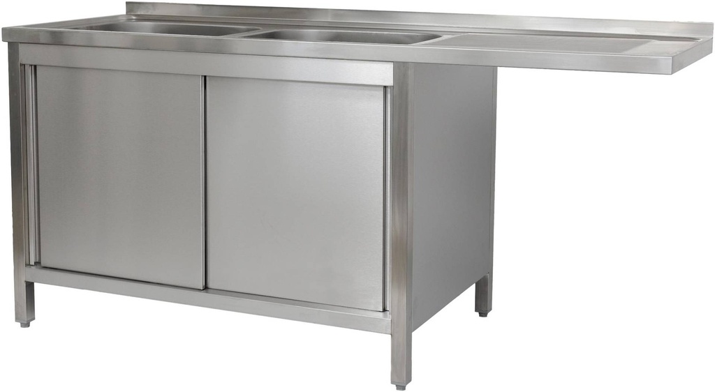 Spülzentrum 1500 x 600 x 850 mm 2 Becken links    600 mm Tiefe