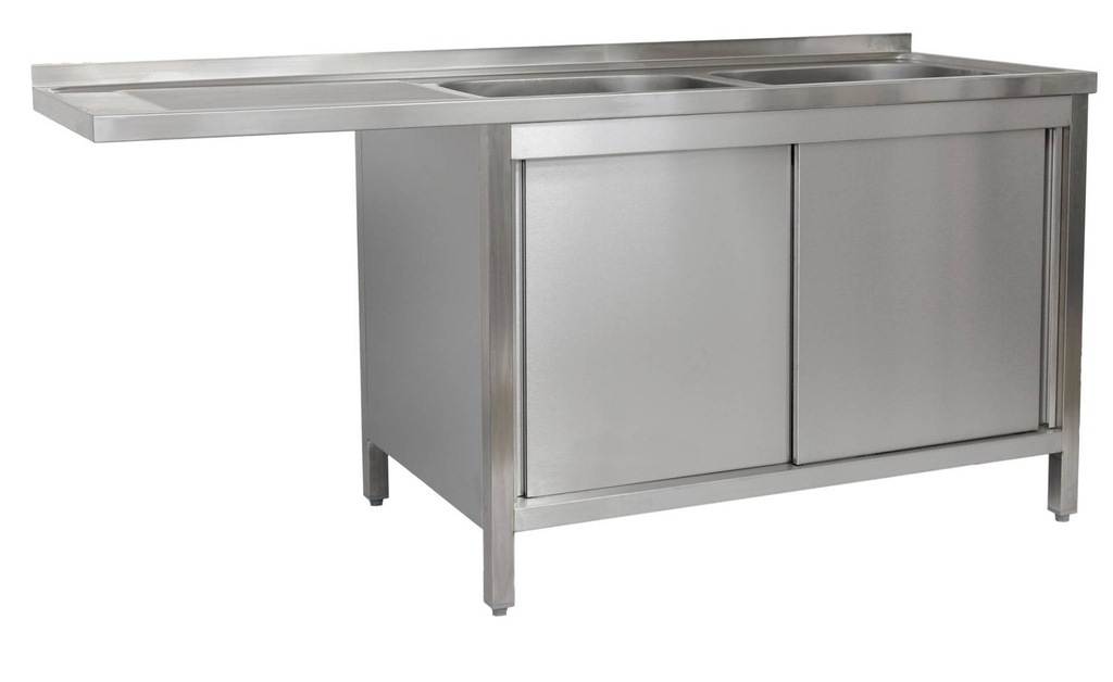 Spülzentrum 1500 x 600 x 850 mm 2 Becken rechts     600 mm Tiefe