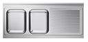 700 Spültischplatte 2 Links 1600, 1600 x 700 x 40 mm