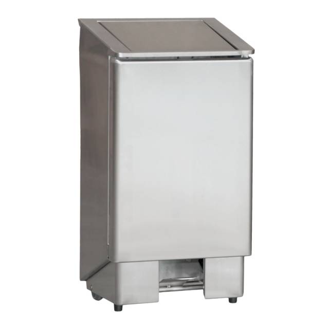 Mülleimer mit Fußpedal aus Edelstahl, 60 L, 370 x 400 x 800 mm