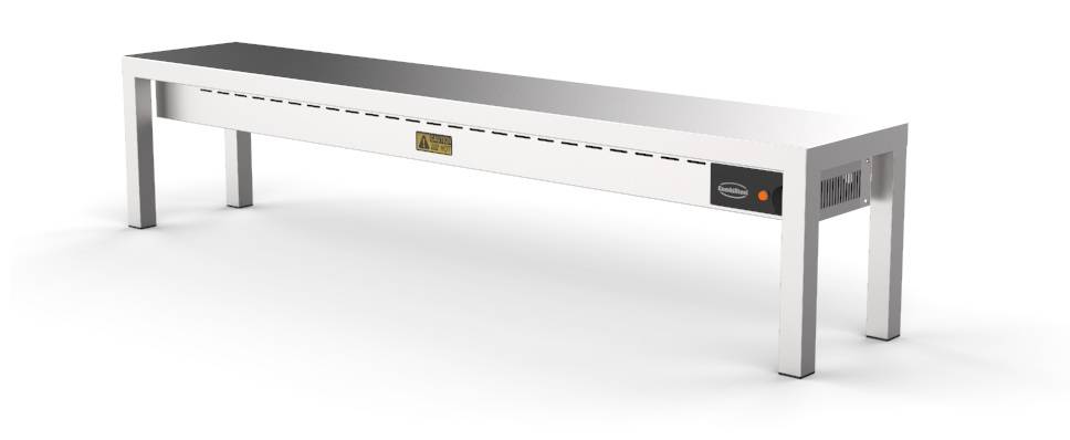 Aufsatzbord Keramisch aus Edelstahl, 250 W, 2000 x 300 x 350 mm