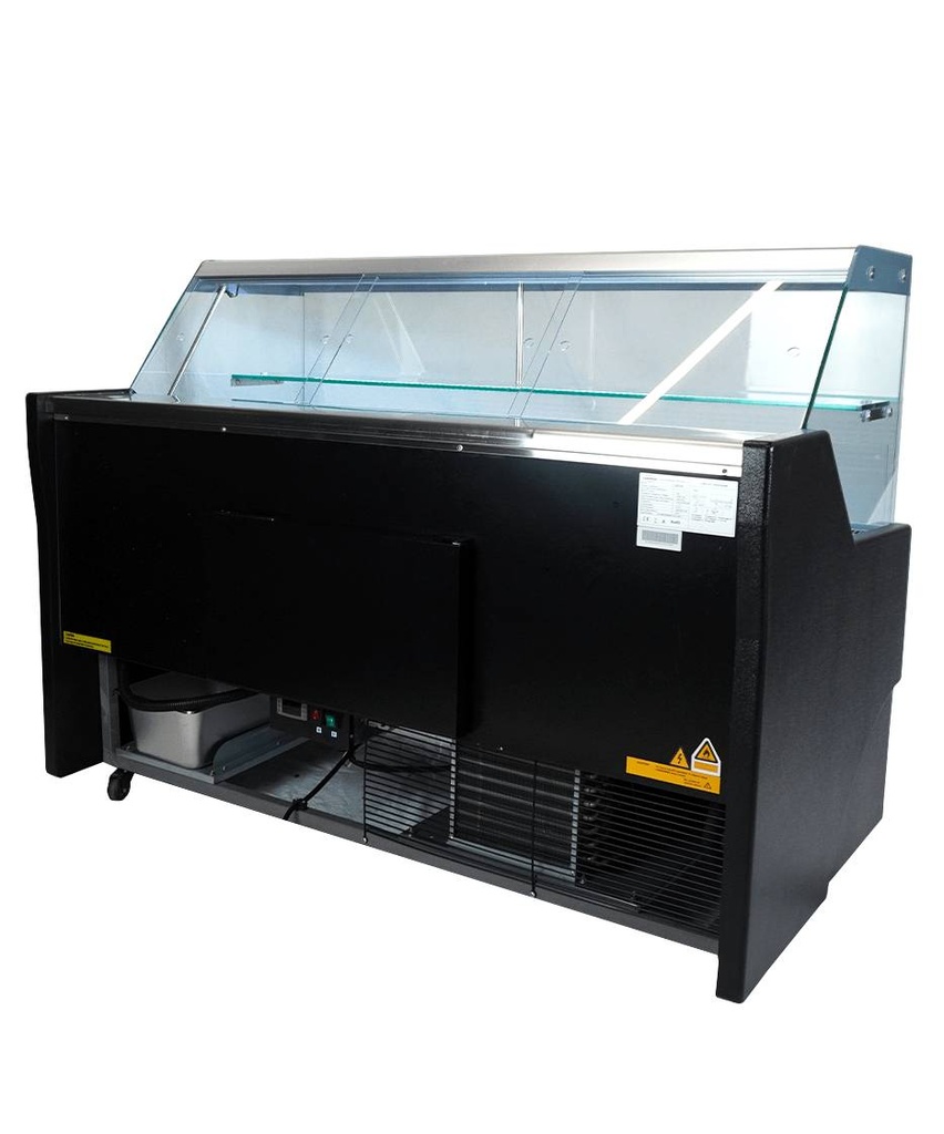 Kühlvitrine Wesley 1.5, schwarz / edelstahl