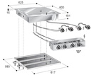 Elektro Grillplatte aus Edelstahl, 625 x 600 x 181 mm