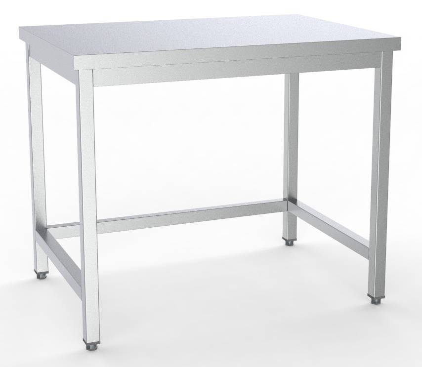 600 Arbeitstisch mit Unterbau aus Edelstahl, 1400 x 600 x 850 mm