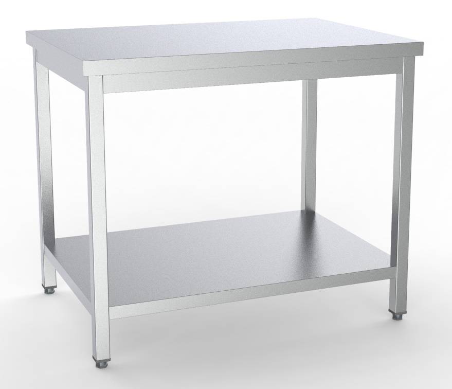 700 Arbeitstisch mit Grundboden aus Edelstahl, 800 x 700 x 850 mm