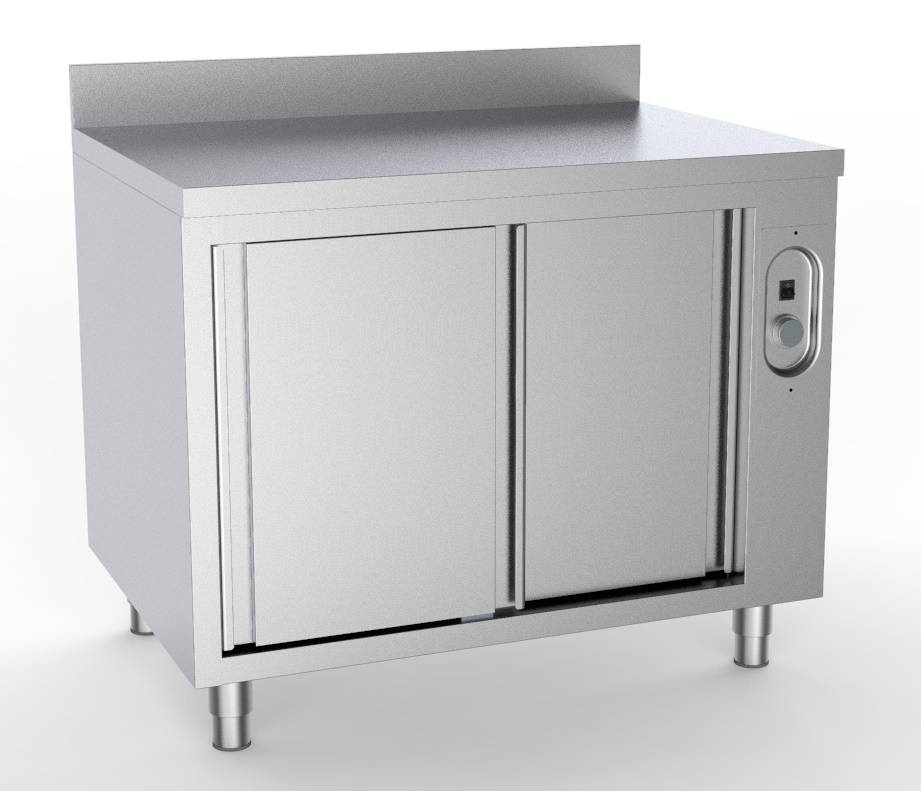 700 Wärmeschrank mit Aufkantung aus Edelstahl, 1200 x 700 x 850 mm
