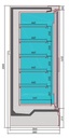 Wandkühlung Mike, 1350 x 865 x 2000 mm, 780 L, schwarz