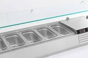 Aufsatzvitrine GN 1/ 1/4 aus Edelstahl, 1400 x 335 x 435 mm