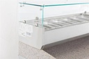 Aufsatzvitrine GN 1/ 1/4 aus Edelstahl, 1400 x 335 x 435 mm