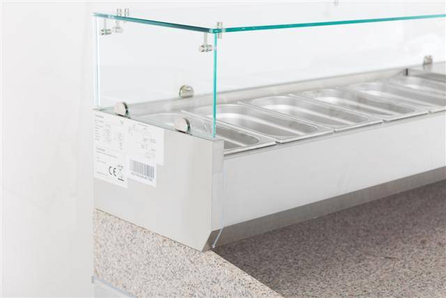 Aufsatzvitrine GN 1/ 1/3 aus Edelstahl, 1400 x 395 x 435 mm