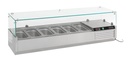 Aufsatzvitrine GN 1/ 1/3 aus Edelstahl, 1500 x 395 x 435 mm