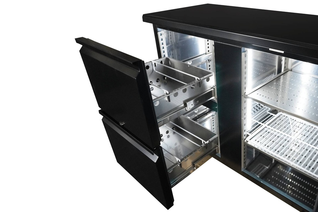 Barkühler 1 Tür und 2, 1462 x 513 x 860 mm, schwarz
