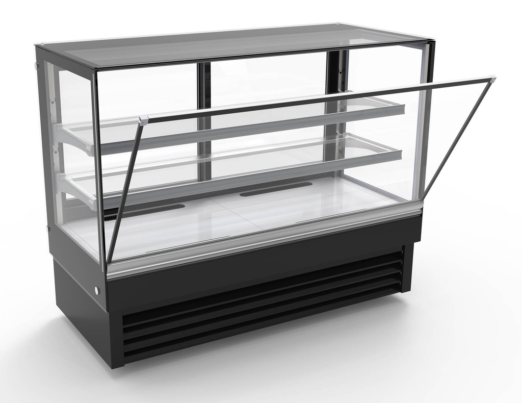 2000 Kühlvitrine gerade, 2000 x 680 x 1200 mm, 436 L, schwarz