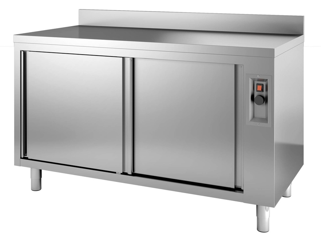 700 Wärmeschrank mit Aufkantung aus Edelstahl, 1800 x 700 x 850 mm