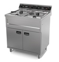 Elektro Friteuse aus Edelstahl, 2 x 12 L, 2 x 6 kW, 800 x 700 x 850 mm