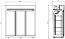 Tiefkühlschrank 3, 1880 x 710 x 2092 mm, 1480 L, schwarz