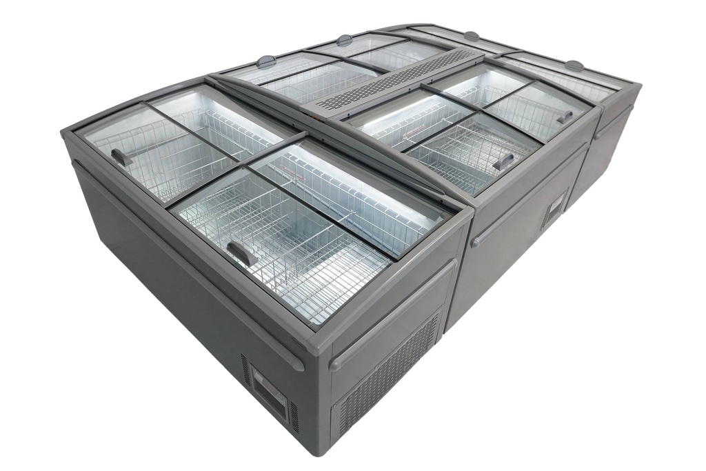 Supermarkt Tiefkühltruhe 2500, 2500 x 850 x 870 mm, grau