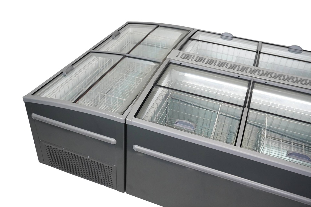 Supermarkt Tiefkühltruhe 2500, 2500 x 850 x 870 mm, grau