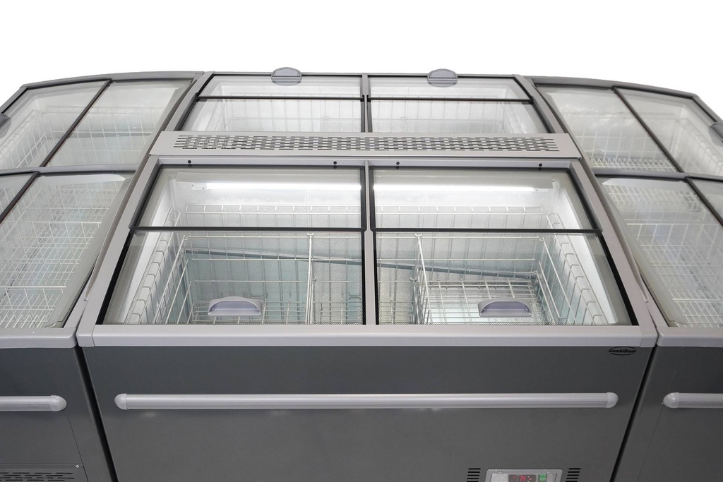 Supermarkt Tiefkühltruhe 2500, 2500 x 850 x 870 mm, grau