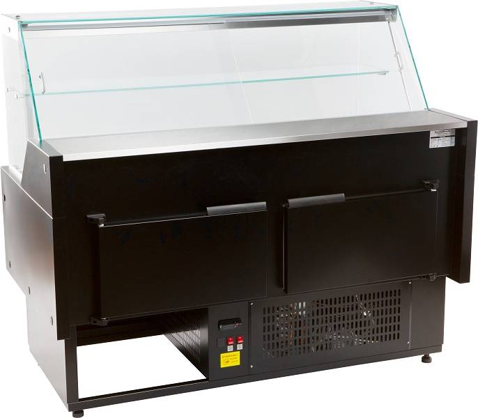 Kühlvitrine Oscar 1.5, 1584 x 815 x 1280 mm, schwarz