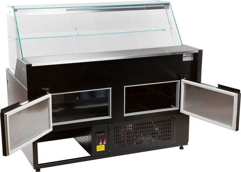 Kühlvitrine Oscar 2.5, 2584 x 815 x 1280 mm, schwarz