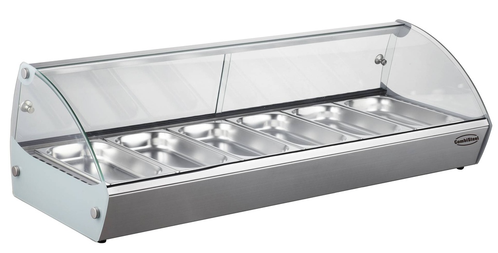 Wärmevitrine 6 GN 1/3, 1110 x 395 x 270 mm, edelstahl