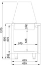 Saladette 2 Türen aus Edelstahl, 3 x 1/1 GN, 1400 x 700 x 850 mm