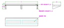 400 Wandborde 2000 aus Edelstahl, 2000 x 400 x 190 mm