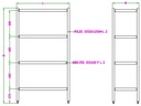Wandbretter 4 Levels Selbstmotage, 1000 x 500 x 1800 mm