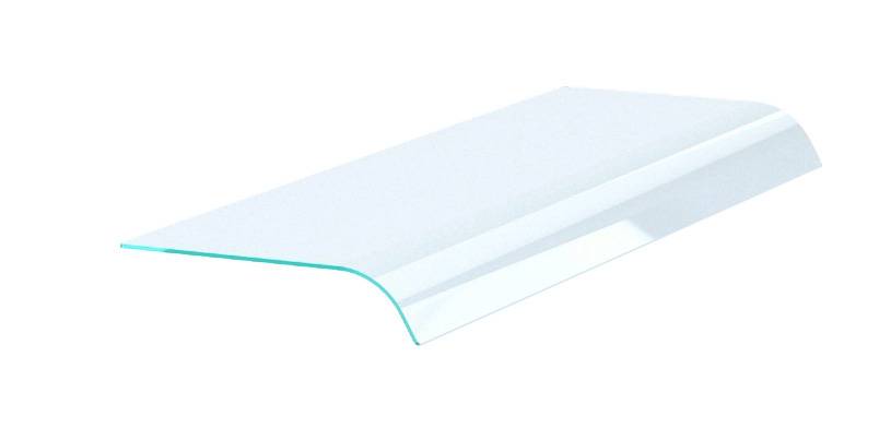 Aufsatzbord mit Einseitig aus Glas, 1000 x 500 x 108 mm
