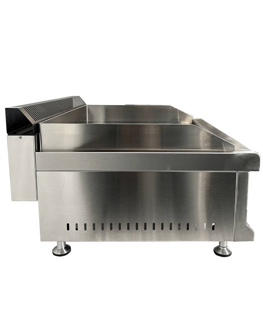 Gas Grillplatte Chrom mit Propan aus Edelstahl, 650 x 575 x 365 mm