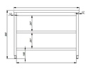 600 Arbeitstisch 2 Boden 1100, 1100 x 600 x 900 mm
