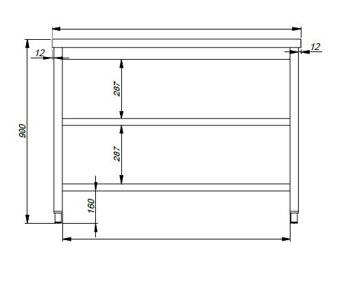 800 Arbeitstisch 2 Boden 1400, 1400 x 800 x 900 mm