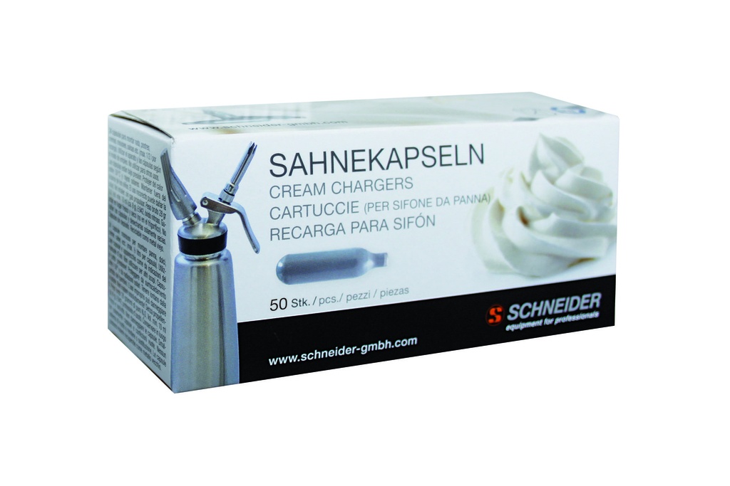 Sahnekapseln aus Metall, 50 Stück