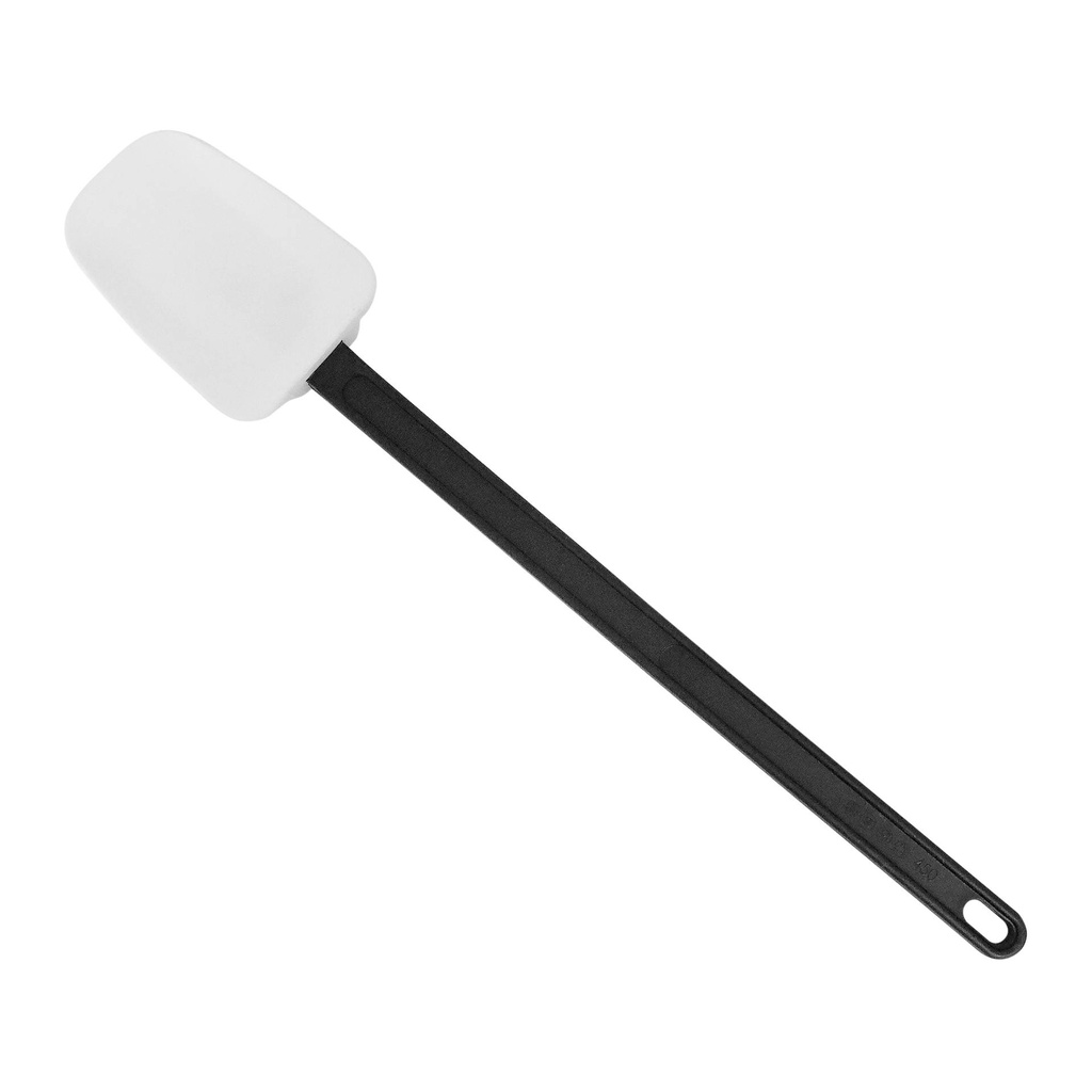 Stielschaber-Löffel aus Silikon, 450 mm, weiß/schwarz