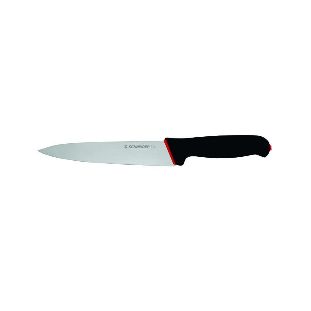 Kochmesser aus Edelstahl, 180 mm, schwarz/rot