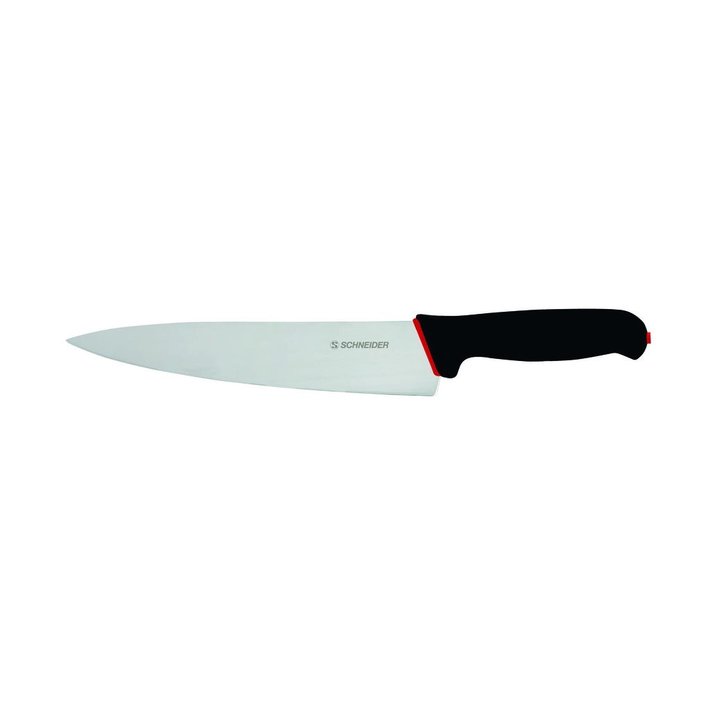 Kochmesser aus Edelstahl, 260 mm, schwarz-rot