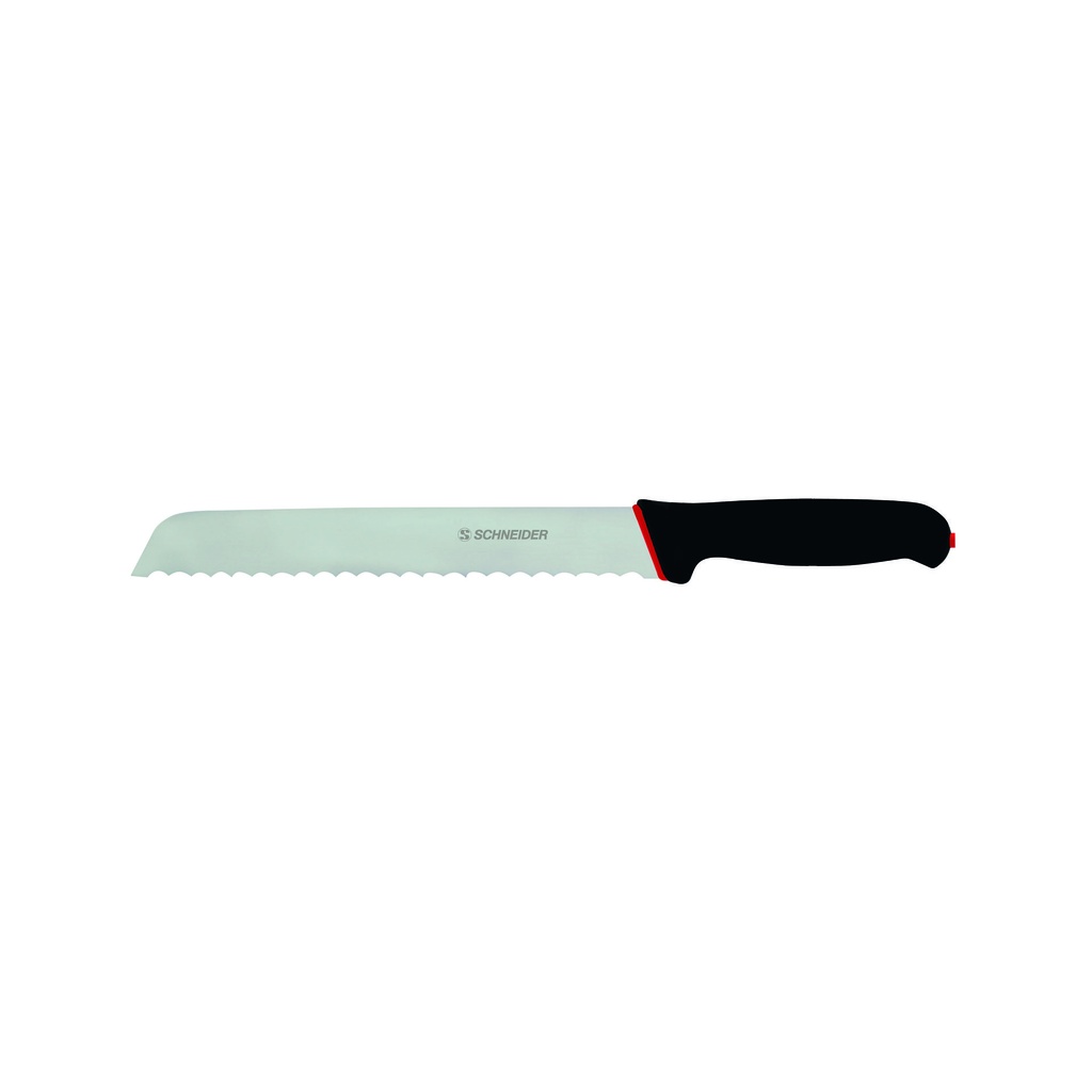 Brotmesser aus Edelstahl, 200 mm, schwarz-rot